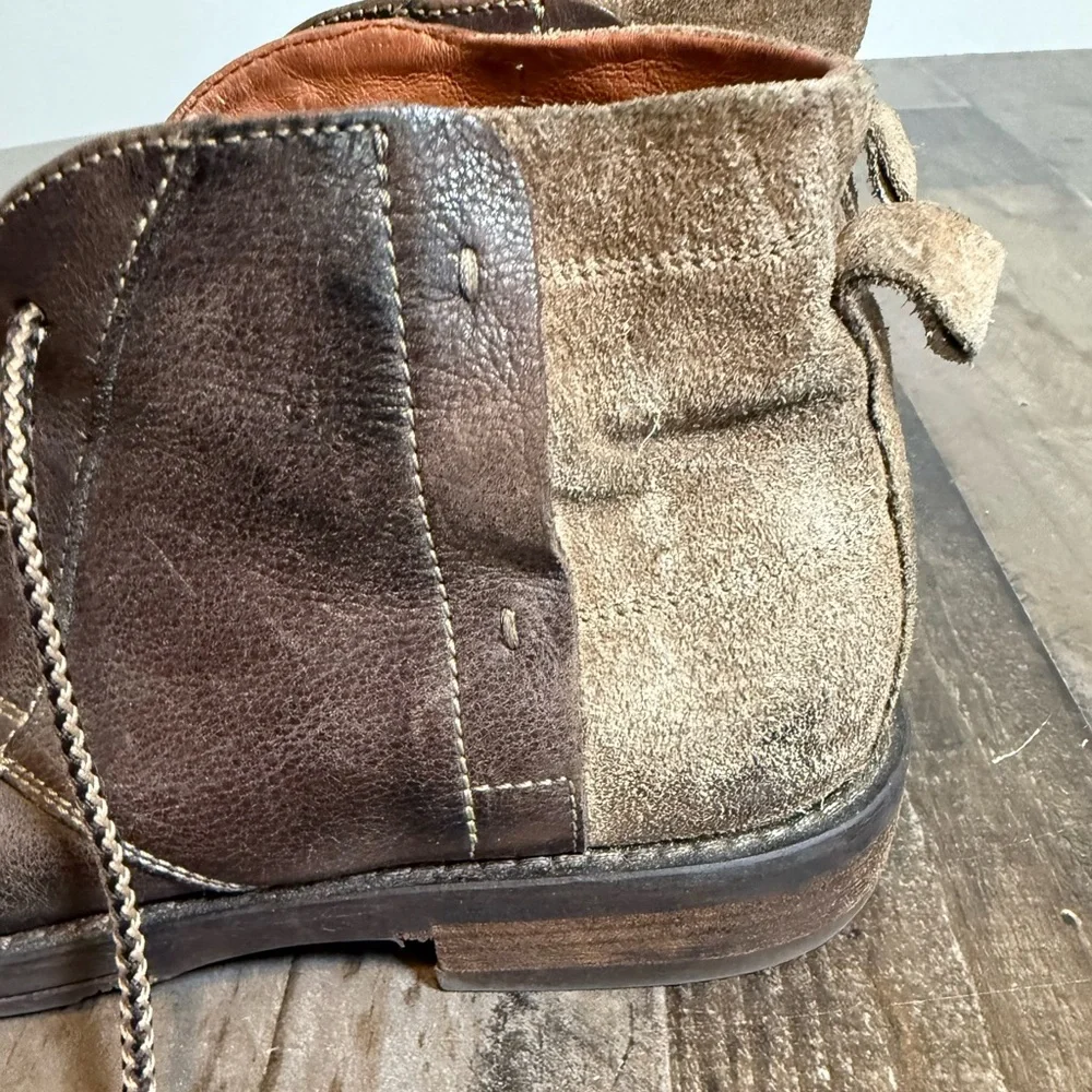 Johnston & Murphy Brown Leather Chukka Boots 8.5‎ Made Italy Lace Up Distressed